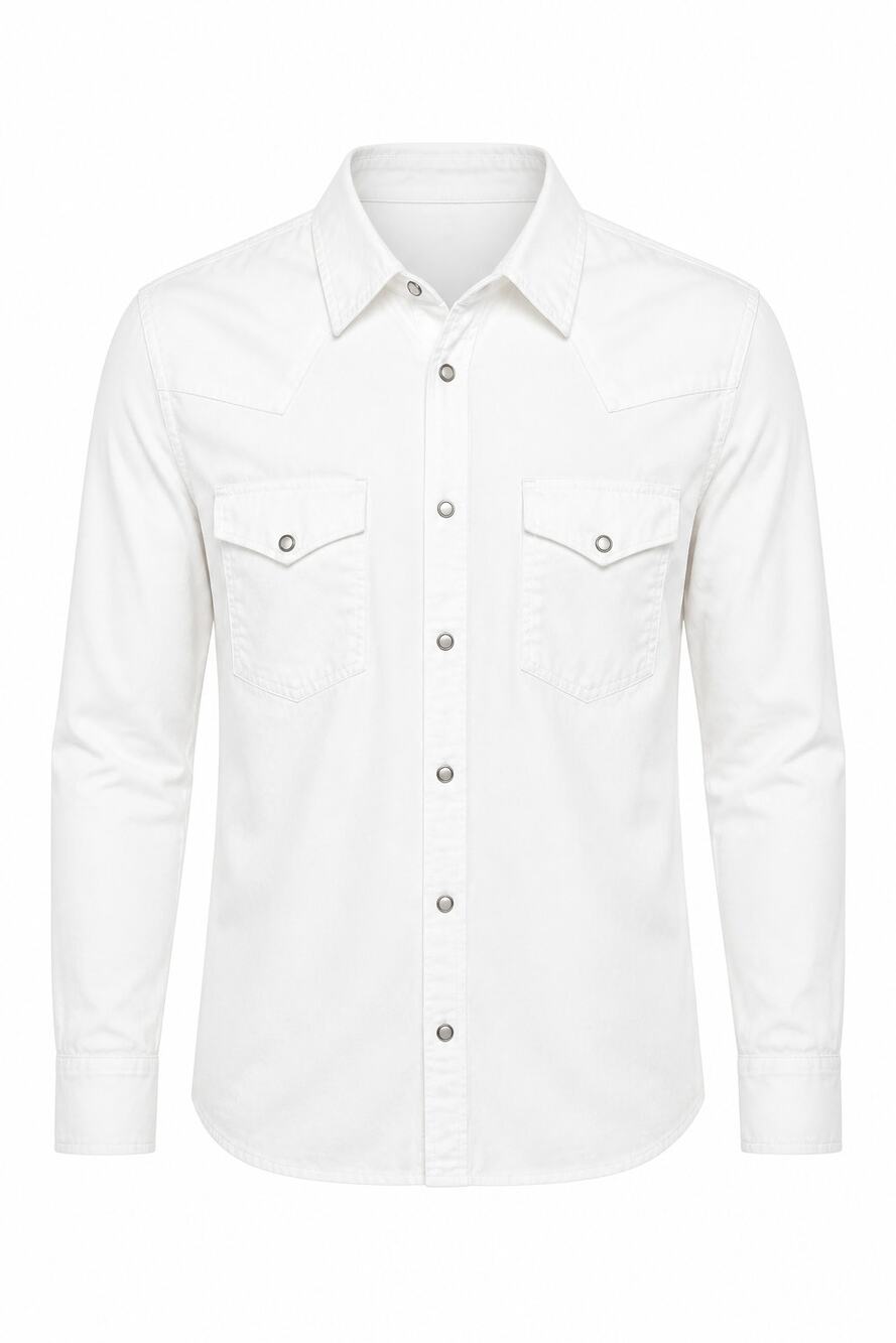 Tecovas Men's White Pearl Snap Western Shirt Size S Vintage Sawtooth Cotton